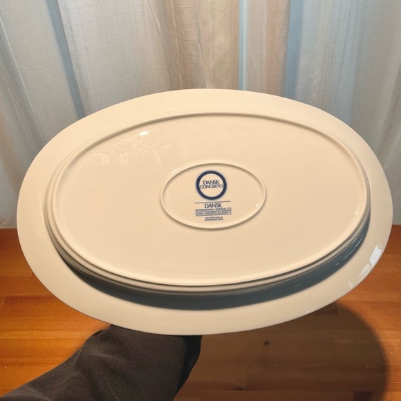 Dansk Concerto Portugal 16" Oval Platter Ceramic Blue White Servewear Traditiona - Picture 10 of 13